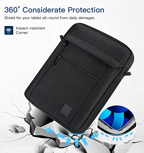 Dadanism 9-11 Inch Tablet Sleeve Bag Fits 11" Ipad Pro, 10.9" Ipad 10Th Gen, 10.9" Ipad Air 5/4, 10.2" Ipad 9Th/8Th/7Th, Handle Carrying Case With Shoulder Strap For Galaxy Tab S8/A8/S6 Lite, Black #TOP5