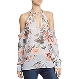 Bardot Women's Floral Tie Neck Top, Floral, Small