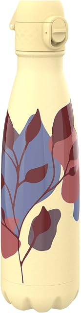 Ion8 Leak Proof Water Bottle, Vacuum Insulated, Cornhusk Botanical, 500ml (17oz), I8TS501PPGBFLOR