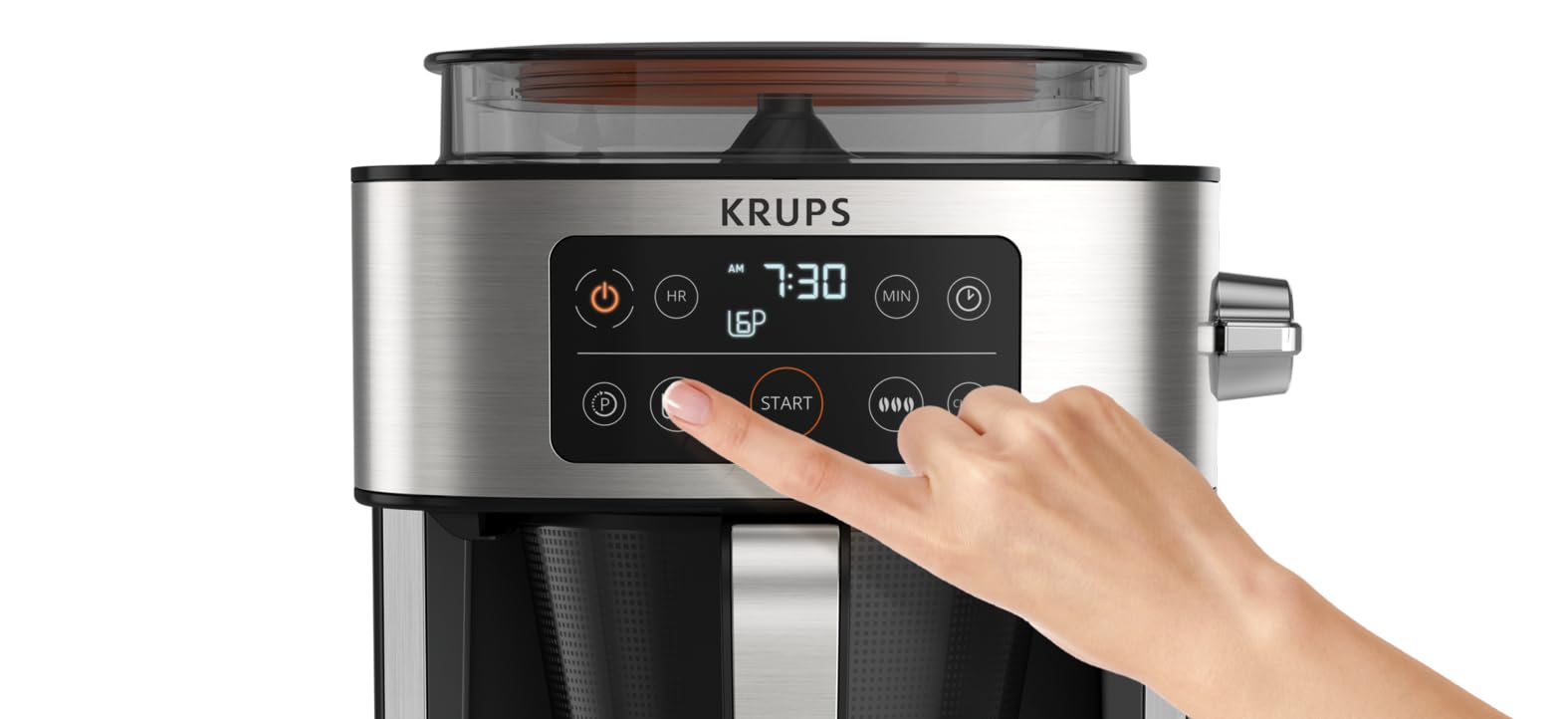 KRUPS KM760D10 Ekspres do kawy Aroma Partner, Zintegrowany hermetyczny pojemnik na kawę, automatyczne i precyzyjne dozowanie, 10 do 15 filiżanek, pojemność 1,25 L