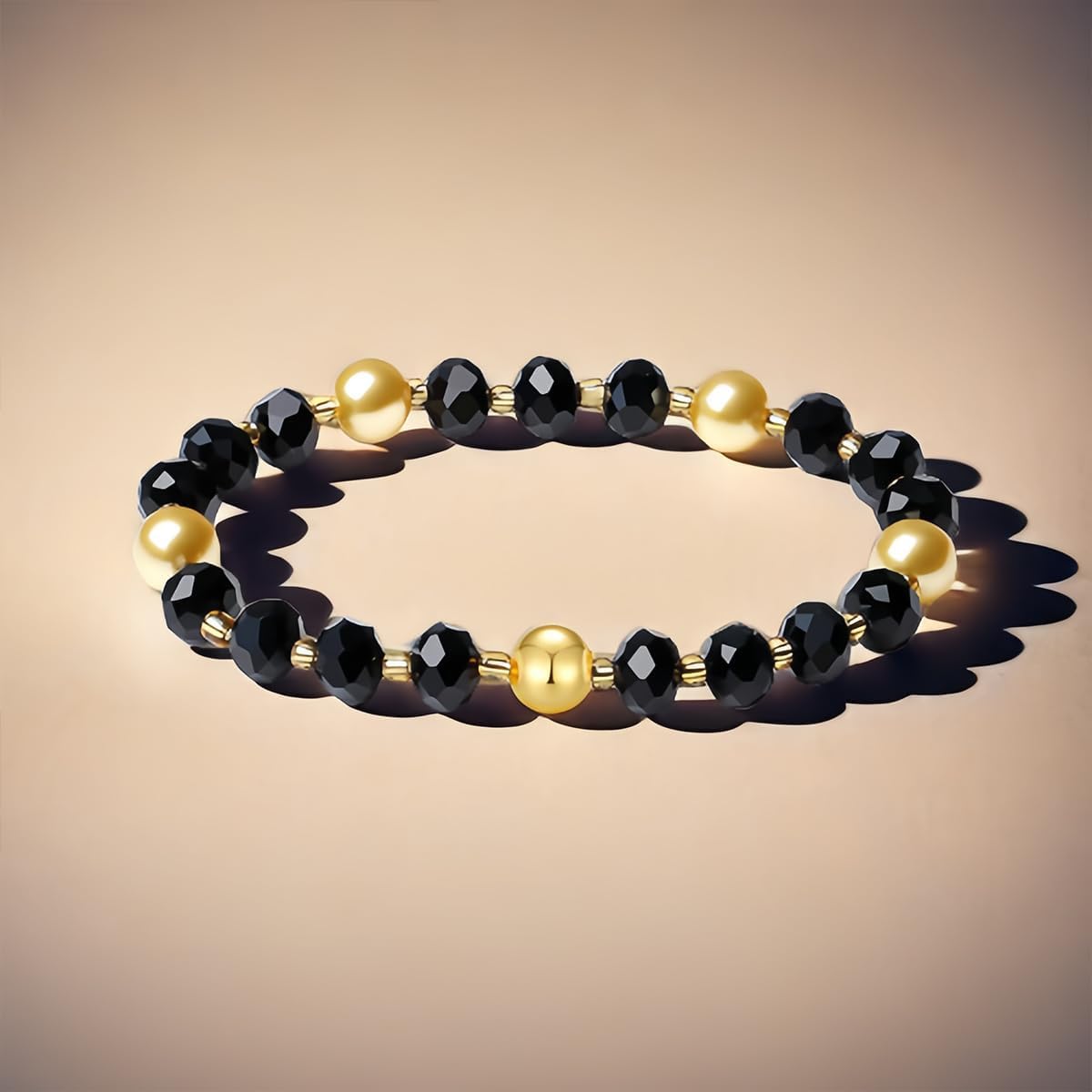 Handmade Original Stretch Jewelry Bracelets for Women with 10MM Gold South Sea Shell Pearl Blessing and Natural Crystal Bracelet - Valentine's Day Gift - Image 4