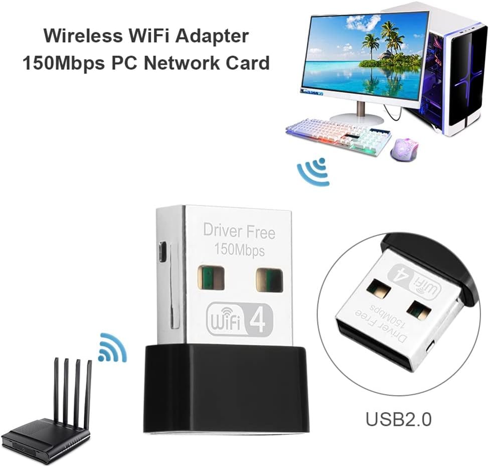 Adapter for PC 150Mbps 2.4GHz Network Card Receiver Windows