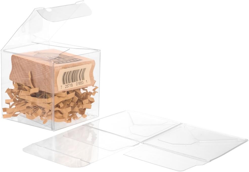 2x2x2 Clear Gift Boxes | Clear Plastic Boxes for Holiday Christmas Weddings Parties | Square Cube Party Favor Boxes for Ornaments Gifts Candy Cookies Cupcakes Packaging With Lids | ClearBags Food Safe PLB104 | 25 Boxes