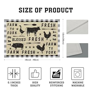 Farm Animal Cow Table Mat Set of 4,Farmhouse Chicken Decor Buffalo Plaid Rectangular Linen Placemats with Non-Slip Kitchen Table Decor 12x18 Inch for Party Kitchen Dining Farm Animal Cow Table Mat Set of 4Farmhouse Chicken Decor Buffalo Plaid Rectangular Linen Placemats with Non Slip Kitchen Table Decor 12×18 Inch for Party Kitchen Dining