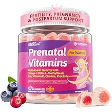 Prenatal Vitamins for Women, 37-IN-1 Prenatal Gummies with Omega-3 DHA, Choline, Iron, Methylfolate, Vitamin D3 B12 B6, Prenatal Vitamins Multivitamin for Women Before, During & After Pregnancy, 60Ct