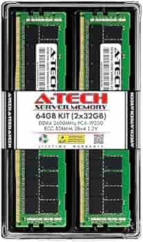 HPC TECH 64GB DDR4-3200 RDIMM ECC 2枚 A-Tech 64GB DDR4 3200MHz PC4-25600 ECC RDIMM 2Rx4 Dual Rank