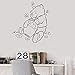 SUPWALS Adesivi murali Winnie The Pooh Adesivi Murali Per Camerette Pooh Bear Adesivi Murali Mangiare Miele Baby Room Decorazione Fiori Ape 74X79Cm
