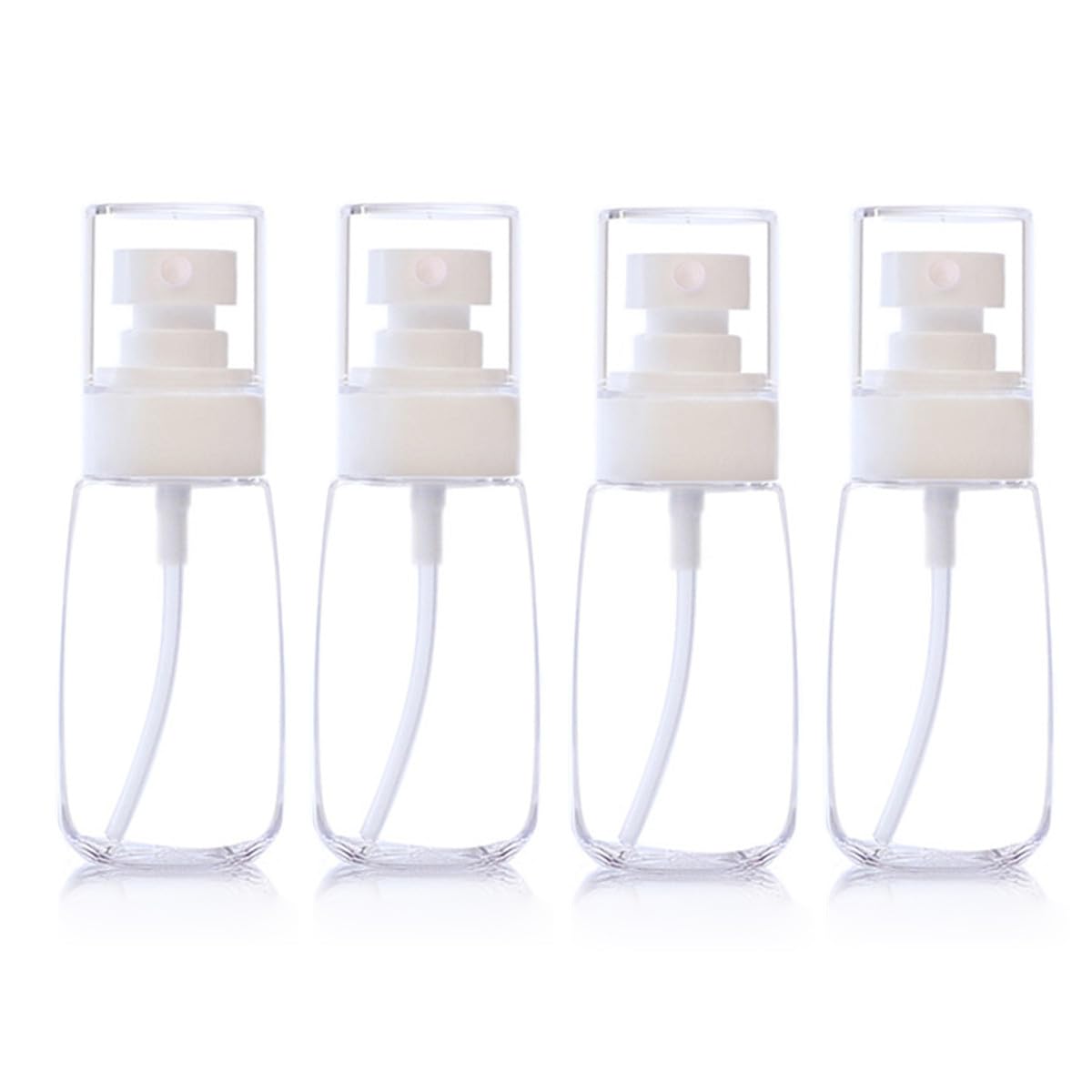 SamGreatWorld 60ml Fine Mist Spray Bottles, 4 Pcs Refillable Sprayer Leakproof Travel Clear Container, Small Empty Plastic Atomiser Spritzer for Liquids Cosmetic Skincare Lotion Perfumes (Transparent)
