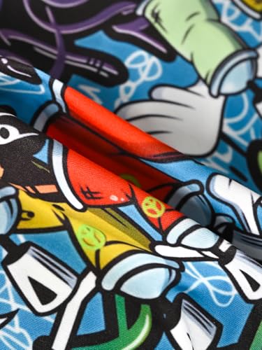 Men's Underwear Popular Graffiti Print Fashion Comfort Mid Waist Boxer Briefs 3PCS4