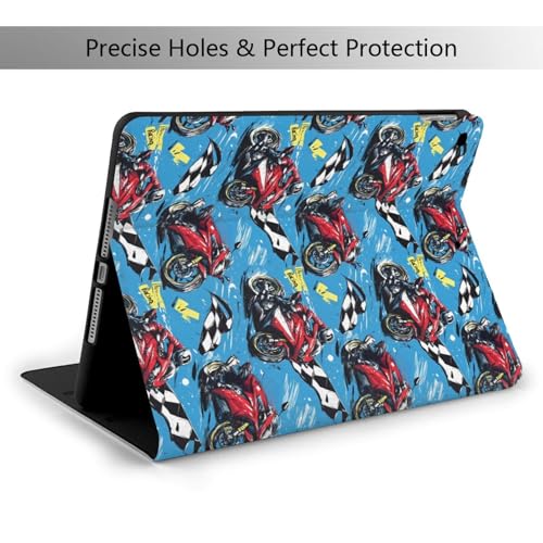 Étui iPad 10.2 rouge moto pour iPad 9e 8e 7e génération avec support folio