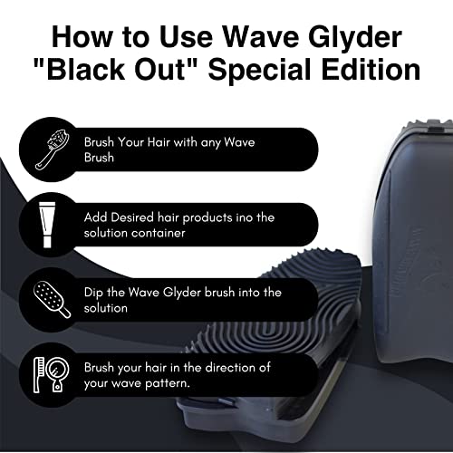Wave Glyder Silicone 360 Wave Brush & Hair Smoother - Great For Wave Building & Wolfing - Smooth Down Stubborn Hairs & Also Apply Hair Products - Best For Any Hair Height & Texture (Black) #TOP4