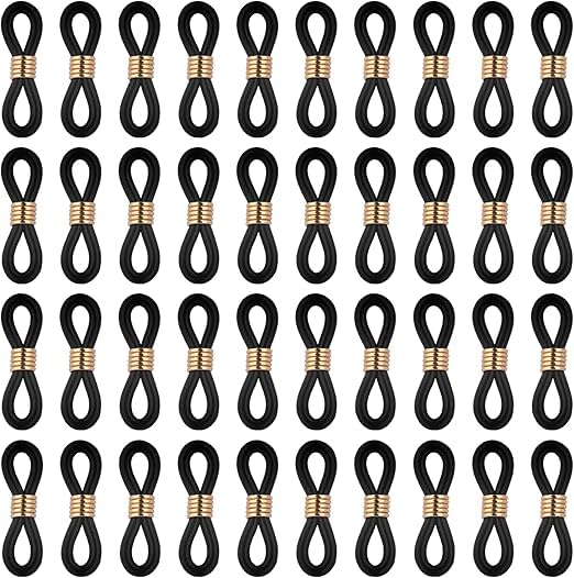 Eyeglass Chain Ends Connectors | Adjustable Rubber Strap Holder for Spectacles, Sunglasses, Eyewear Chains & DIY Jewelry Making | Metal & Silicone End Loops | 2 CM-image-14