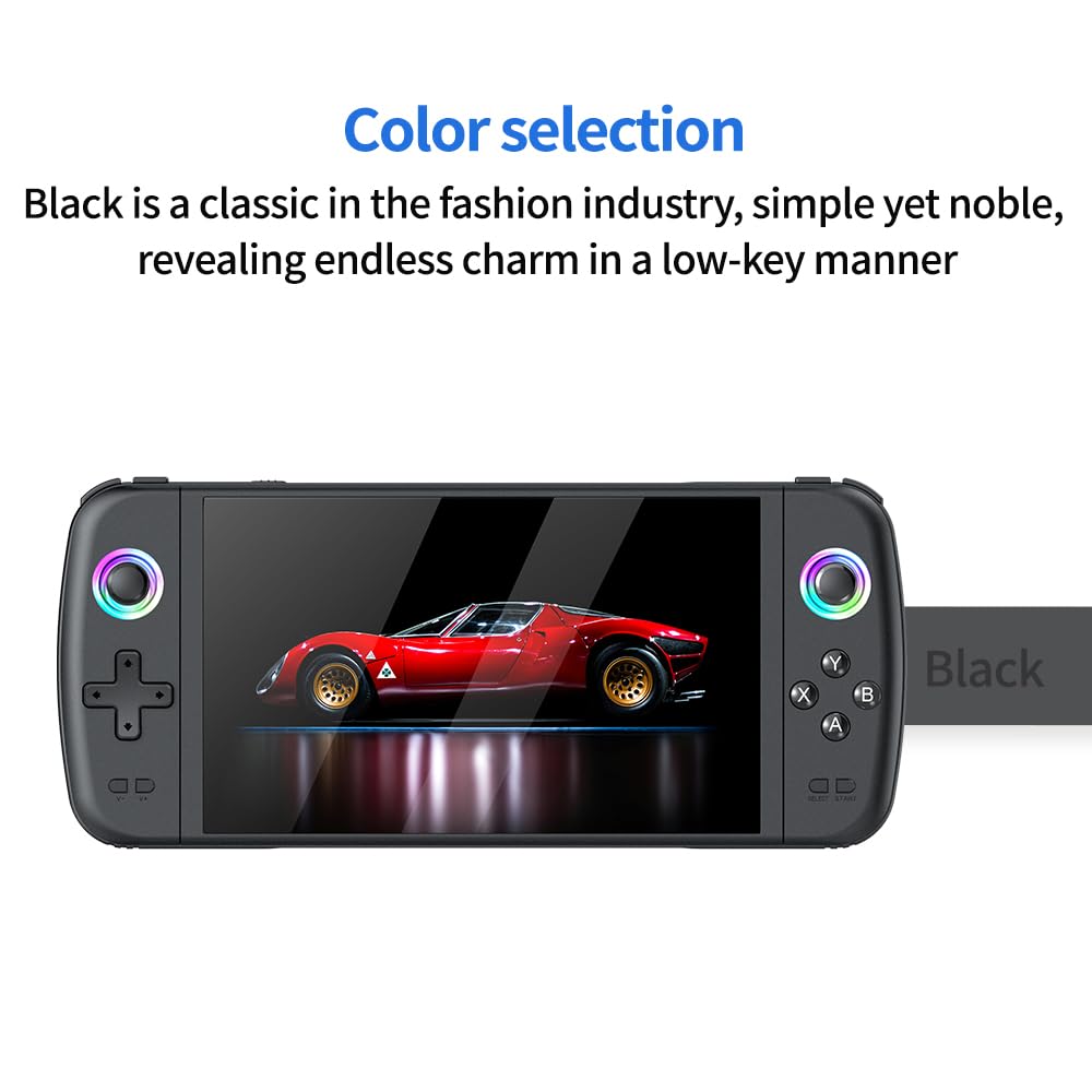 Nuova console di gioco portatile M27, 64 GB di memoria interna con 20.000 giochi, sistema Linux, schermo IPS da 7 pollici, console portatile mini arcade tascabile, uscita HD (verde, 64 g)