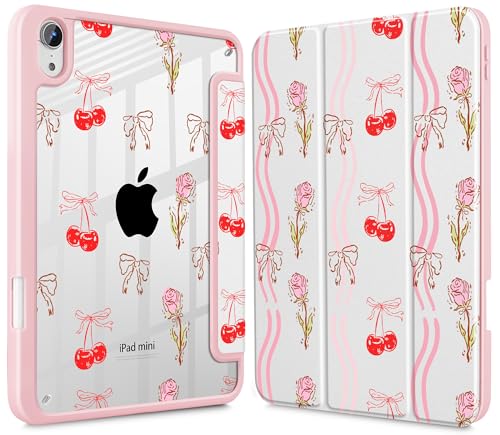 Protection iPad mini 7 A17 Pro coque arrière transparente cerises