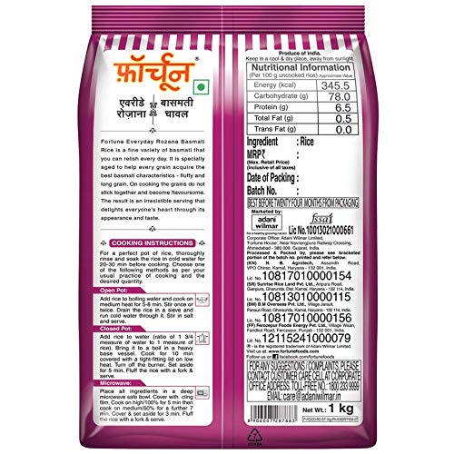 Image of DANVIN Fortune Basmati Rice - Rozana, 1 Kg Pouch