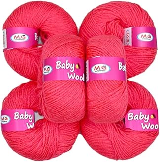 100% Acrylic Wool Deep Gajri (14 pc) Baby Soft 4 ply Wool Ball Hand Knitting Wool/Art Craft Soft Crochet Hook Yarn, Needle Knitting Yarn Thread Dye Q L M NN