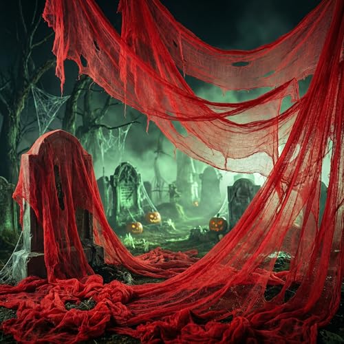 RunNico 300"x39" Large Halloween Scary Gauze, Spooky Cloth Party Decoration