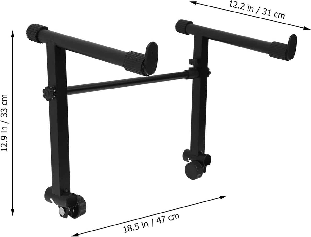 PRETYZOOM Electronic Keyboard Stand Double-tube Piano Rack Practical Bracket with Locking Security and Rubber Feet for Stable Home Use and Portable Performance