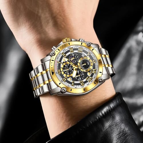 Image of OLEVS Watches for Men Automatic Self Winding Luxury Dress Big Face Tourbillon Skeleton Wrist Watches