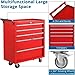 GarveeHome 5-Drawer Tool Chest, Rolling Tool Box with Wheels and Lock System, Portable Storage Rolling Tool Chest for Warehouse, Workshop & Repair Shop, Red