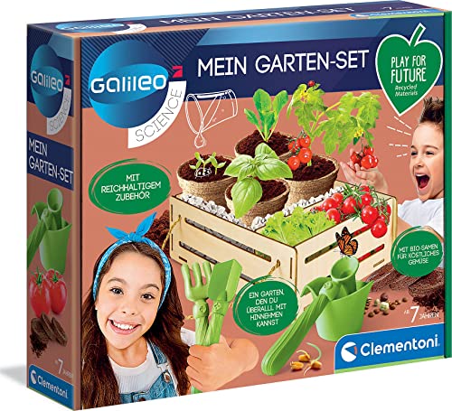 Clementoni Galileo Play for Future – Mein Garten Set, Experimentierkasten für Pflanzen-Fans, Wissenschaft für Zuhause, Botanik & Biologie für Kinder ab 7 Jahren 59207
