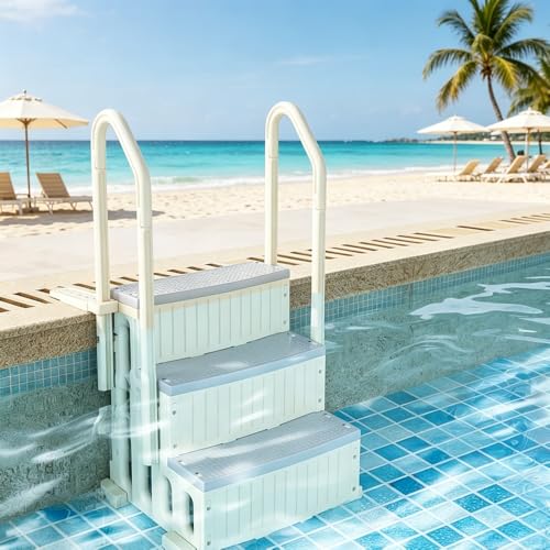 Escalera para piscina 3 peldaños antideslizante miniatura 6