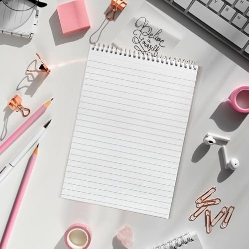 three leaf Bloco de escrita pautado, 14 x 23 cm, 100 folhas, pacote com 1, sem sangramento de tinta,