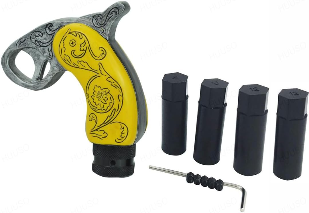 Car Manual and Automatic Transmission Gear Shift Knob Gun Shape Golden Compatible with Toyota Corolla (Type-II) 2009-2012