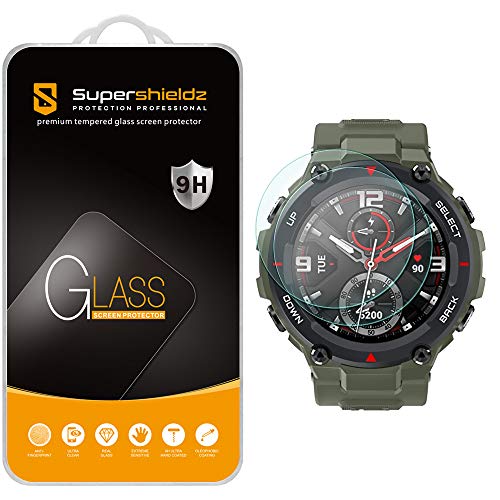 Supershieldz (2 Pack) Designed for Amazfit T-Rex and Amazfit T-Rex Pro Tempered Glass Screen Protector, Anti Scratch, Bubble Free