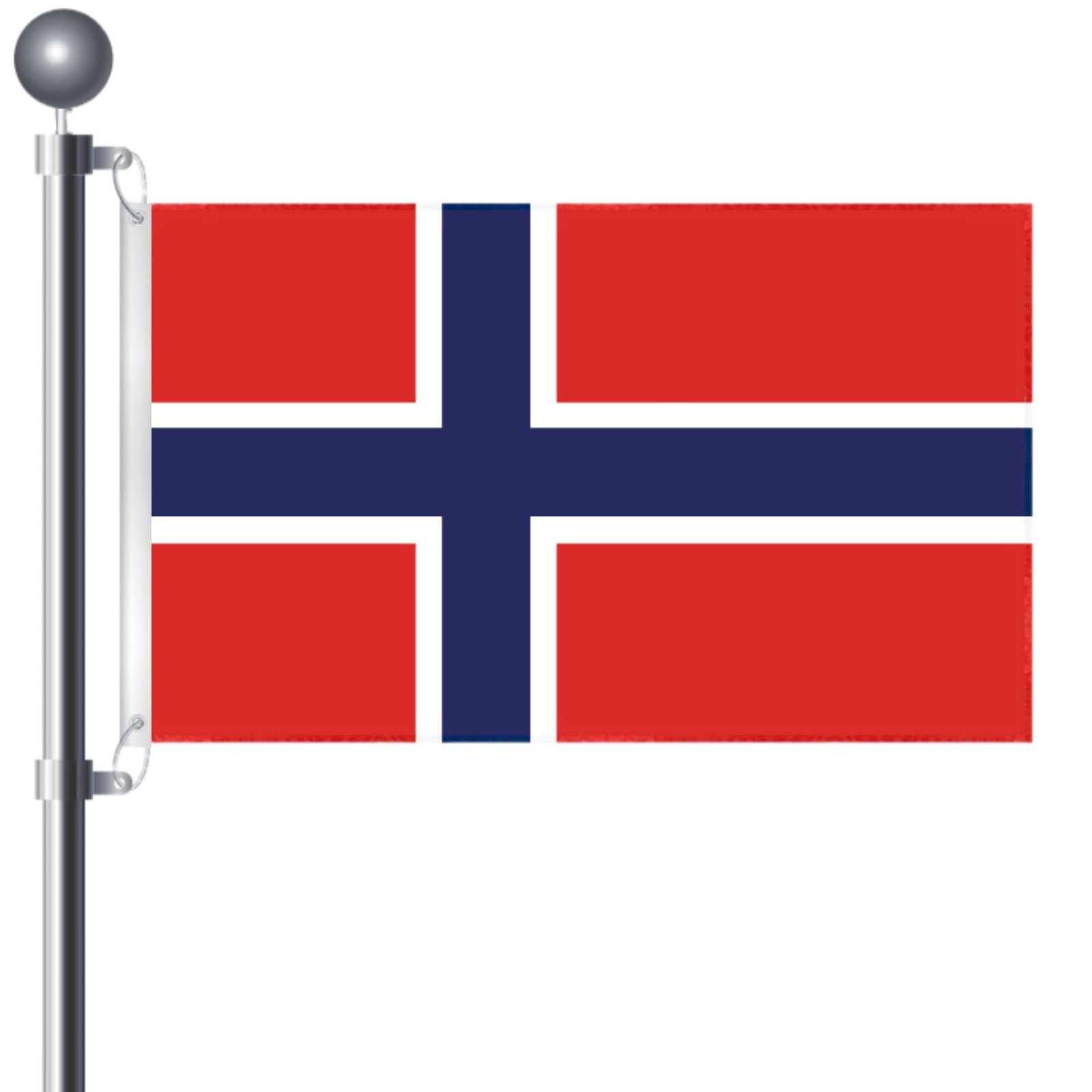 3x5 Ft (90 X 150cm) Norwegian Flag Large Flag of Norway with 2 Brass Grommets Norwegian National Flag Party Festival Procession Celebration Sport Activities Garden Home Indoor Outdoor Decoration