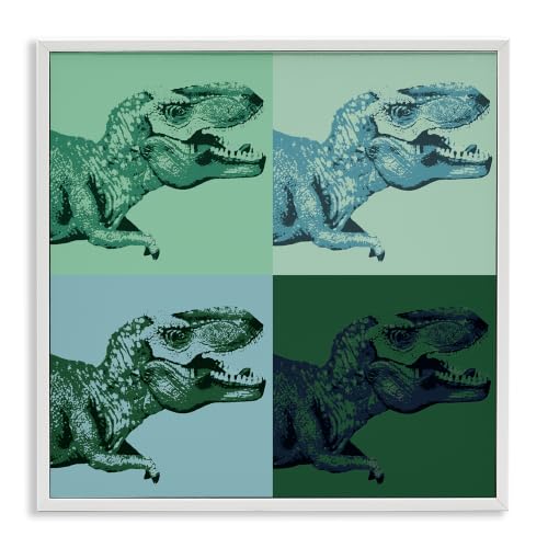 Vintage Roaring T-Rex Dinosaur, 17 x 17 Inch Framed Giclée Print