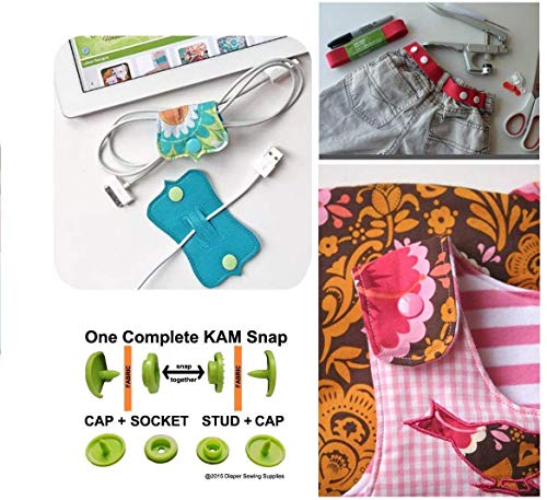 Kam Snaps Buttons + Snap Pliers, Starter Fasteners Kit, 384 Sets 24-Colors, Size 20 T5 Kam Snap Plastic Fasteners Punch Poppers Closures No-Sew Buttons For Crafts Cloth Diaper Bibs #TOP2