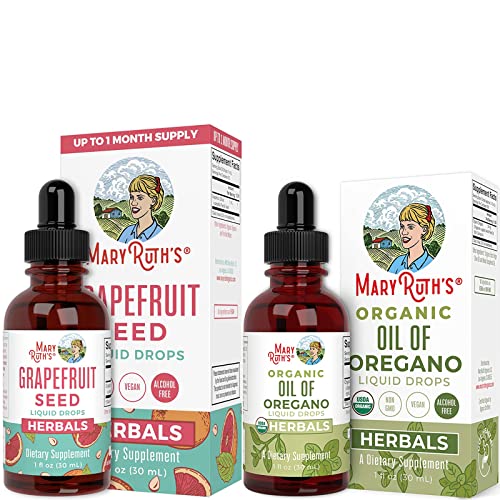 Grapefruit Seed Oil Drops & Usda Organic Oil Of Oregano Liquid Drops Bundle By Maryruth's | Herbal Supplement Liquid Drops | Immune Support | Digestive Health | Overall Health | Vegan #TOP19