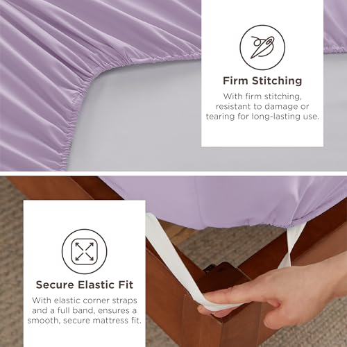Image of Bedsure Deep Pocket King Sheet Set - Fits Mattresses Up to 21 Inches Thick - 4 Piece GentleSoft Bed Sheets, Moisture Wicking, Soft & Cooling Bedsheet & Pillowcases, Easy & Secure Fit, Light Purple