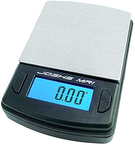 Joshs Digitalwaage Feinwaage die in 0,01 g Schritten präzise bis 100g wiegt, Taschenwaage, Briefwaage, Goldwaage, Tischwaage mit Edelstahl Wiegefläche