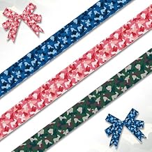 ABTOLS 3 Rolls 15 Yards Leopard Print Theme Ribbons Animal Cheetah Print Decorative Grosgrain Ribbons Army Green Pink Blue 3/5" Gift Wrapping Ribbon for Home Crafts Holiday Party Favors Decor