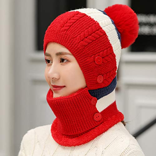 Bonnet tricoté oreille de chat pour femme idéal pour le vélo en hiver