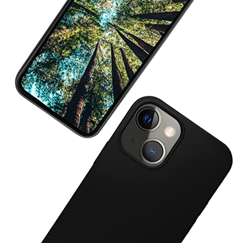 eplanita Eco Coque de téléphone Portable pour iPhone 13, Fibre végétale biodégradable et TPU Souple, Coque de Protection Contre Les Chutes, écologique zéro déchet (iPhone 13, Noir) Cover