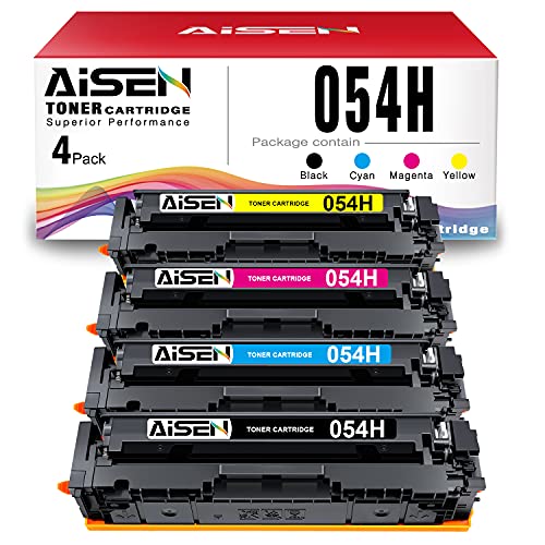 AISEN Compatible Toner Cartridges Replacement for Canon 054H CRG 054H 054 Used in Canon Color MF644CDW MF642CDW MF640C LBP622CDW LBP620 Printer (4 Pack)