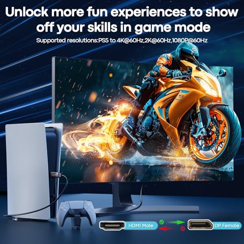 Adaptador HDMI a DisplayPort unidireccional 4K@60Hz miniatura 4