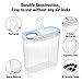 Wildone Plastic Cereal Containers Set | 6 Large (16.9 Cups, 135.3oz) Airtight Food Storage Containers - Leak-proof, BPA Free Cereal Dispenser | Flour, Sugar, Dry Food Storage Containers with Blue Lids