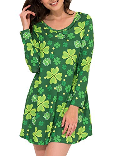 Aphratti Women's Long Sleeve St Patricks Day Cute Printed Tunic ...