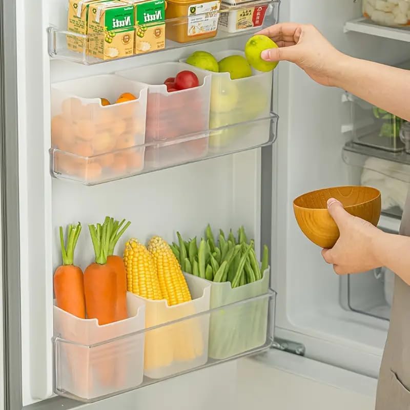 OMORTEXPremium fridge storage Space-saving Refrigerator Side Door Organizer - 1000 ml (Pack Of 6)