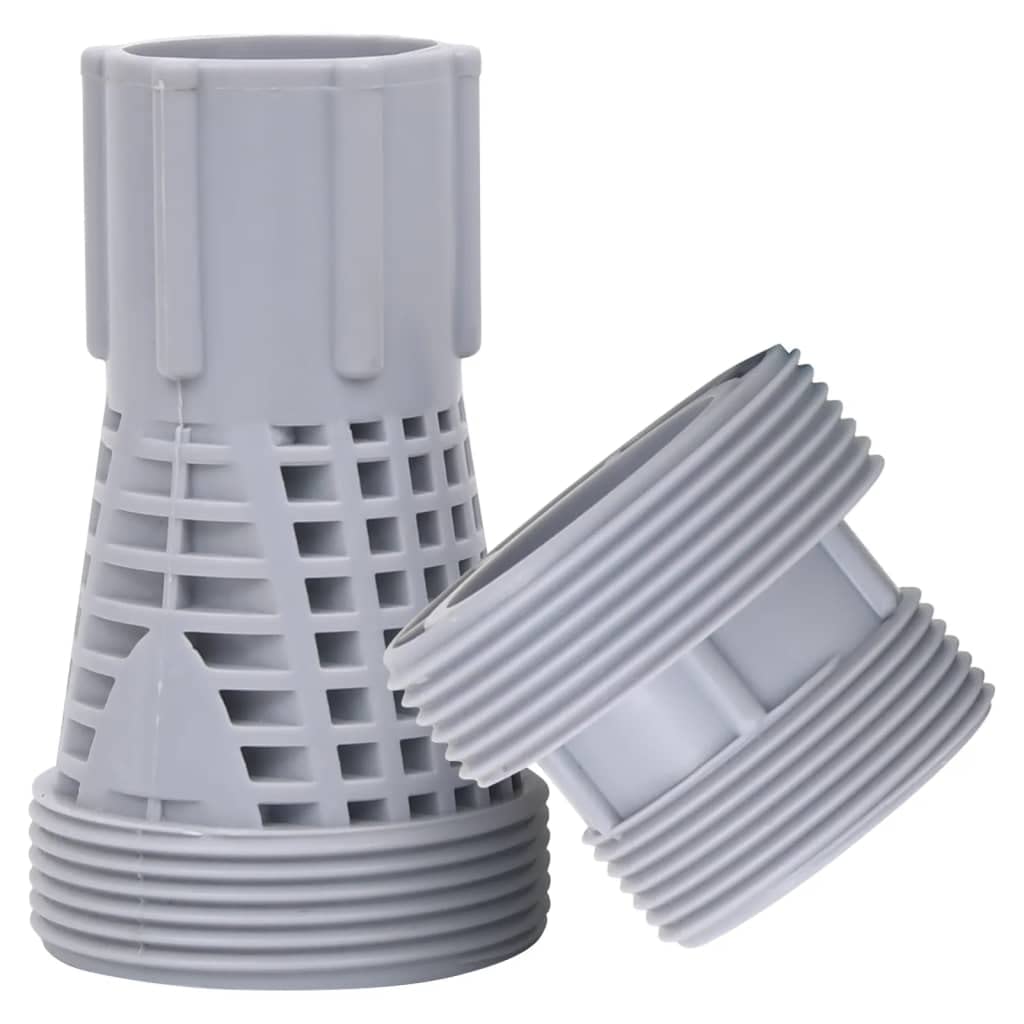 vidaXL Pool Hose Connectors 2 Piece Plastic Pond Swimming Pool Hose Jointer Durable Adapter Supply Equipment Spa Accessory Garden Grey