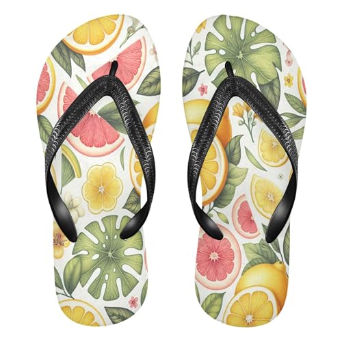 Burbuja Tropical Fruits Flip Flops for Women Men, Soft Thong Sandals Rubber Slippers for Pool Beach Essentials