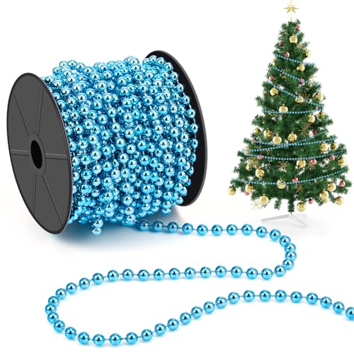 Chuangdi Perlenkette Weihnachtsbaum 15m/Rolle 6mm Perlenschnur...