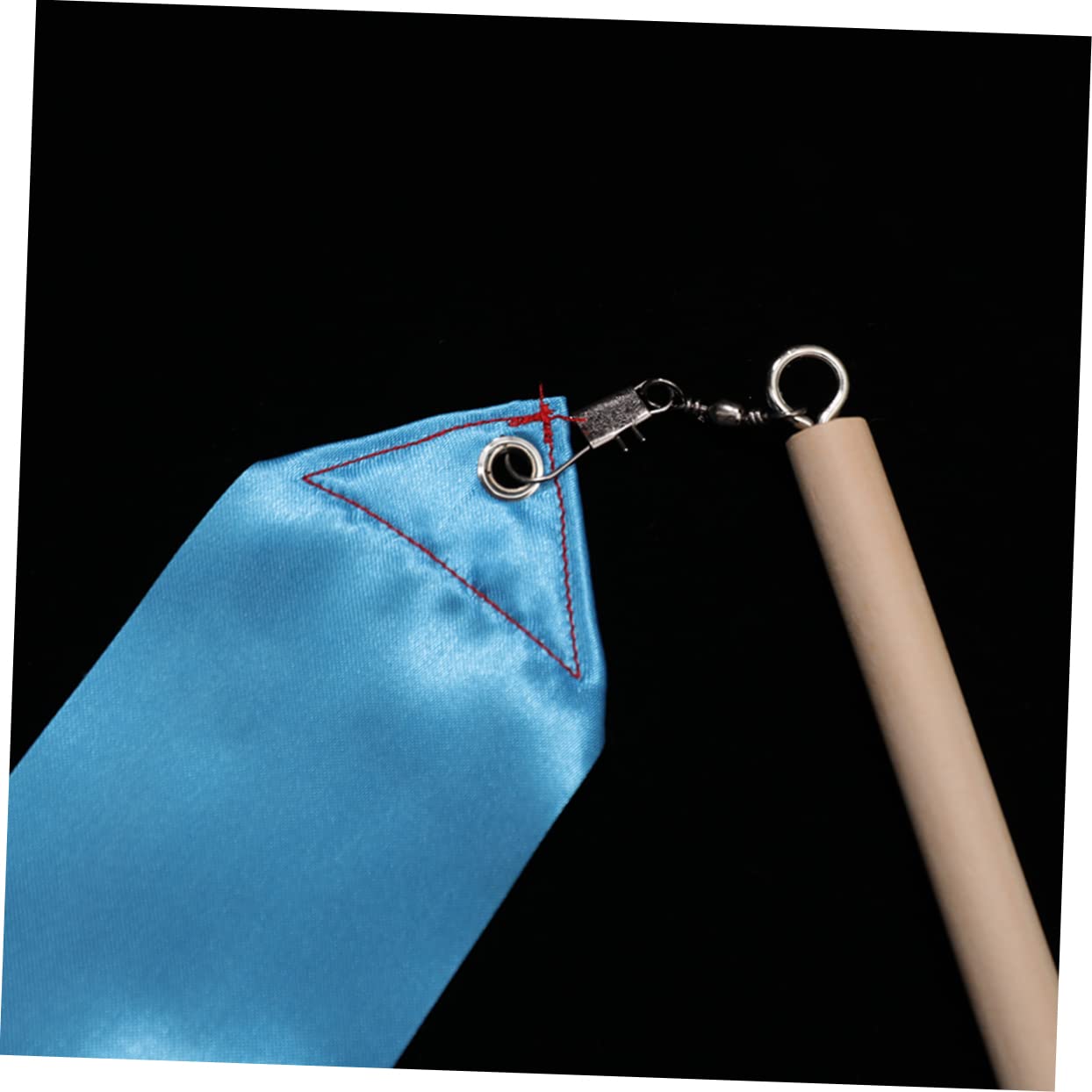 BESPORTBLE Ruban de Gymnastique Artistique Bleu 2 Pièces Poignée en Bois et Soie