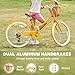 Glerc 20 Inch Beach Cruiser Bike, 6-Speed Hybrid City Bicycle for Girls Youth and Over 6 Years Old, Missy Bike with Wicker Basket & Lightweight, Yellow