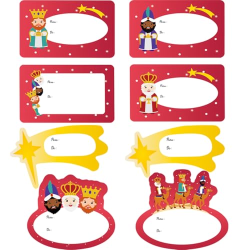 80 Pegatinas Reyes Magos en 10 Láminas,Reyes Magos Decoración,Etiquetas Regalo Reyes Magos,Etiquetas Adhesivas Reyes Magos,Fiesta de Reyes Magos,Perfectas Para Decorar Fiestas,Postales y Cartas