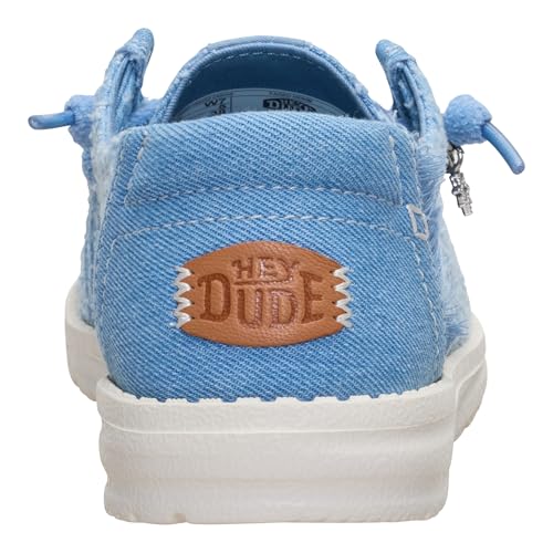 HEYDUDE Women's Wendy Frayed Canvas Slip On Shoe, Faded Denim, Size 7 - image 6